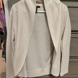 Forever 21 Cream Open-Front Cardigan
